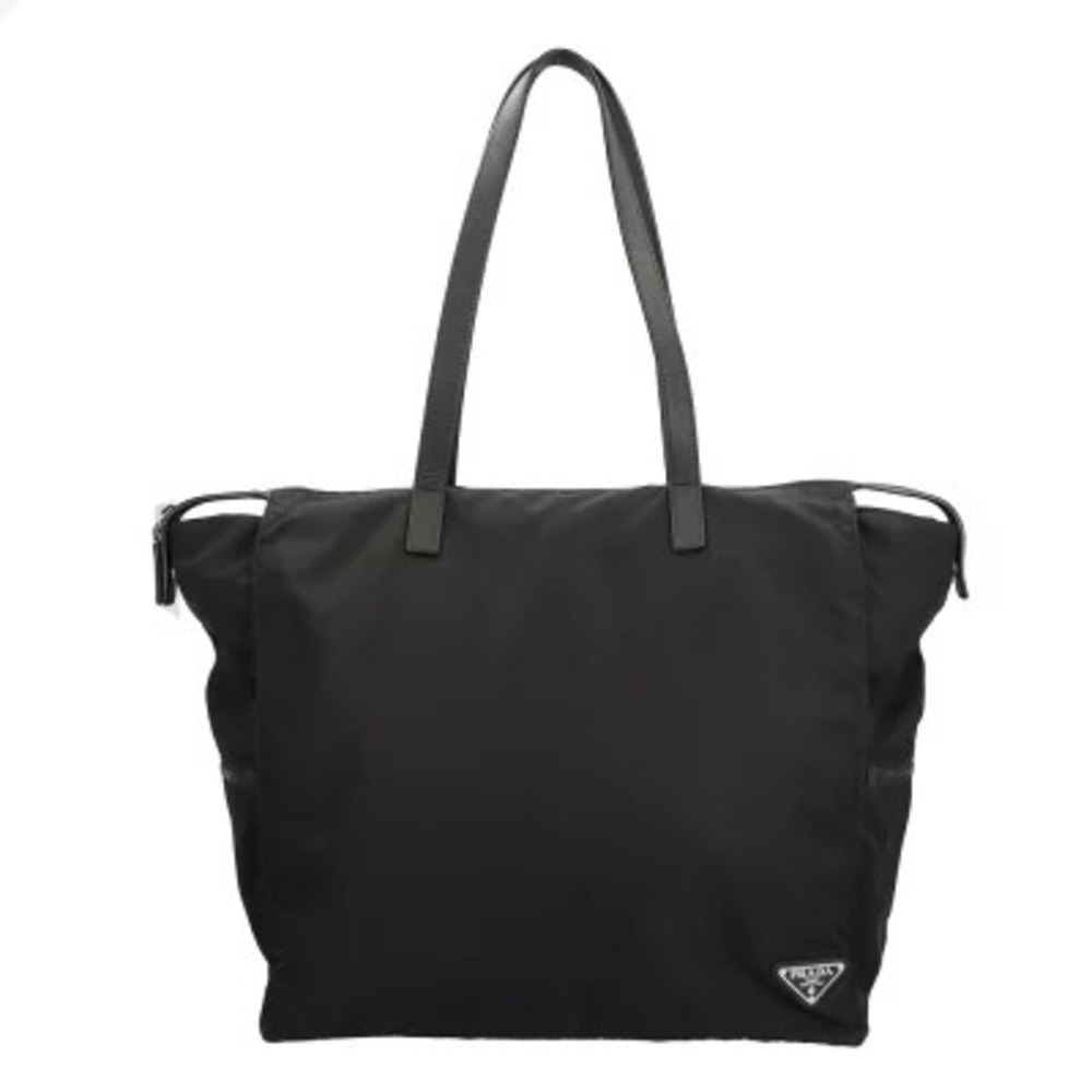 Prada black tote bag Saffiano leather trim